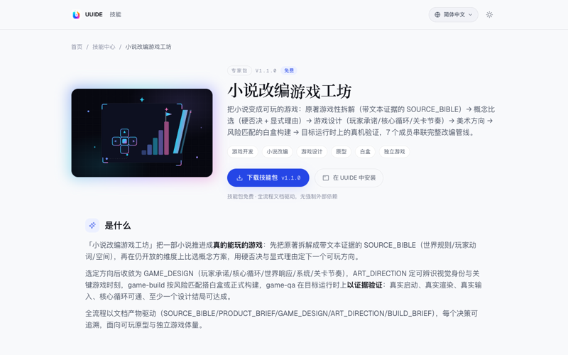 小说改编游戏工坊技能包封面
